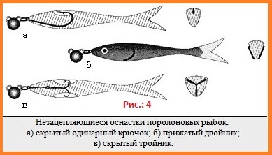 Незацепляющийся монтаж поролоновых приманок